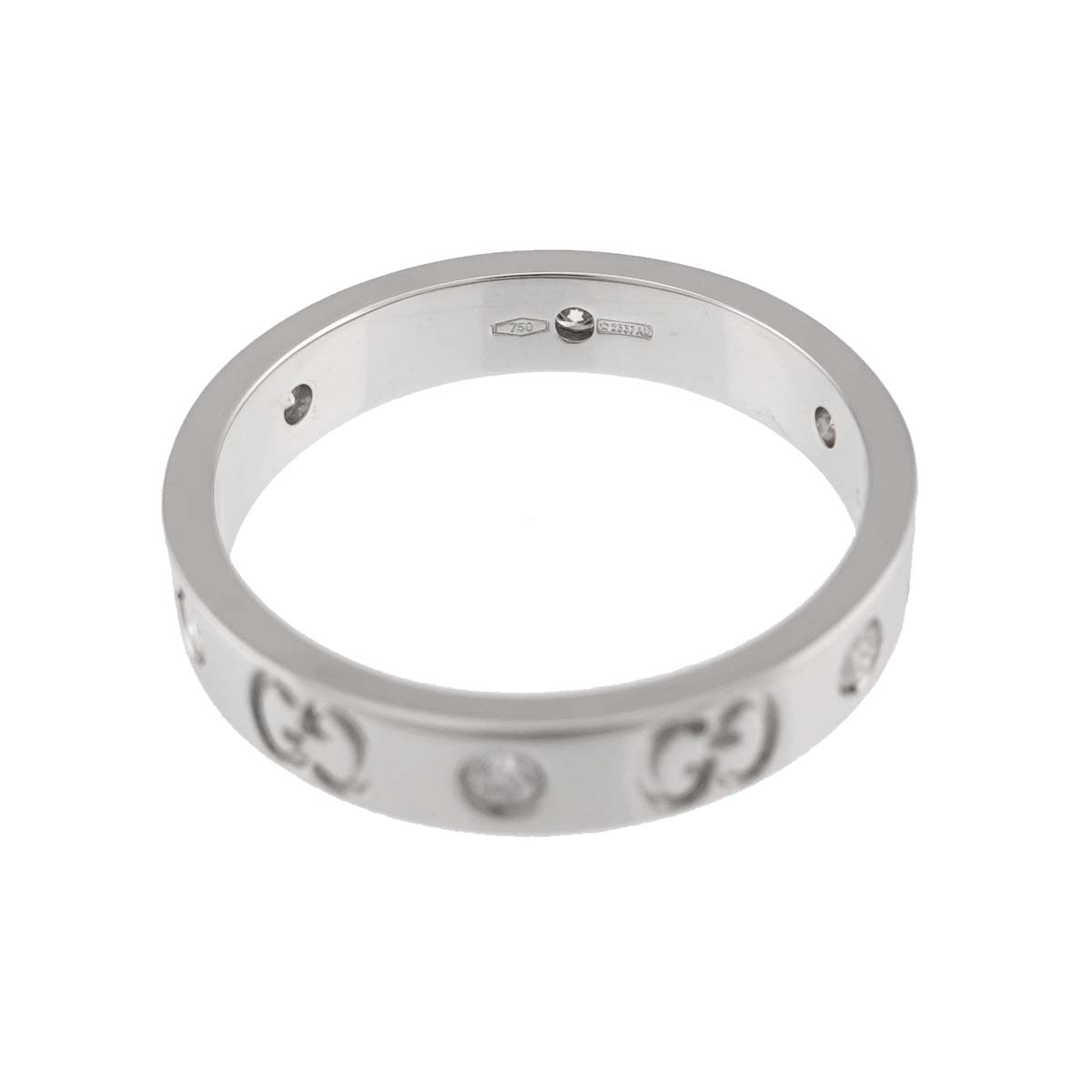 ICON Ring Diamond 18K WG White Gold 750 size17 7.5-7.75(US)