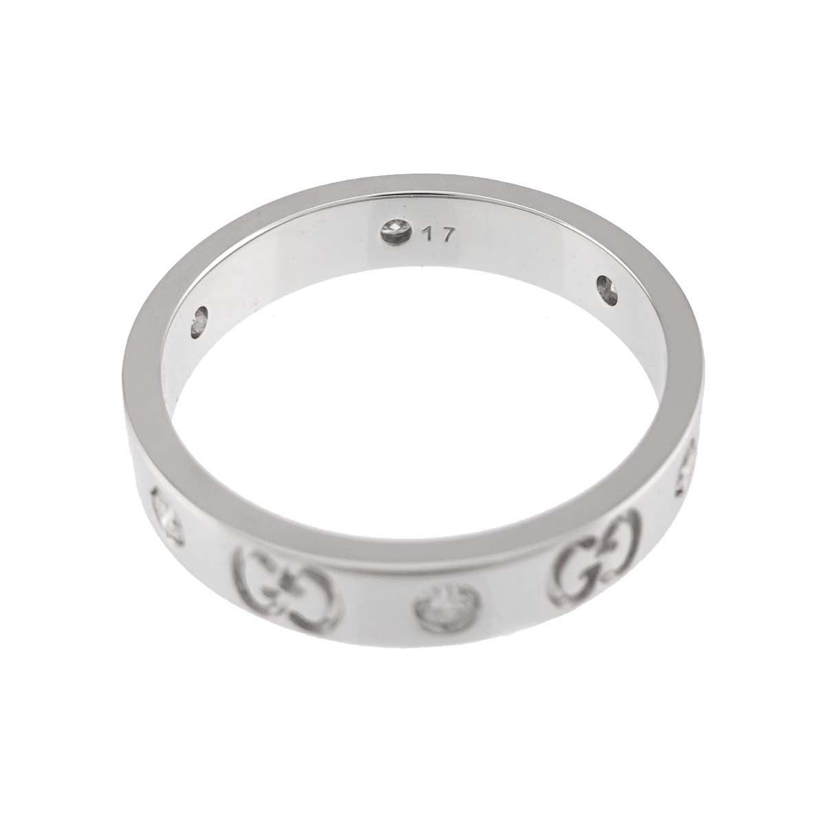 ICON Ring Diamond 18K WG White Gold 750 size17 7.5-7.75(US)