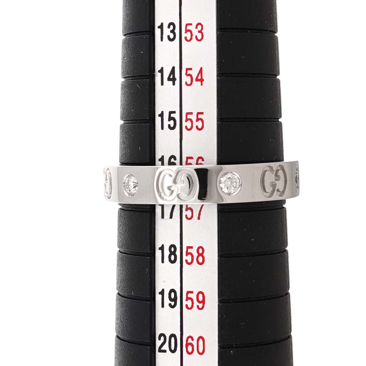 ICON Ring Diamond 18K WG White Gold 750 size17 7.5-7.75(US)