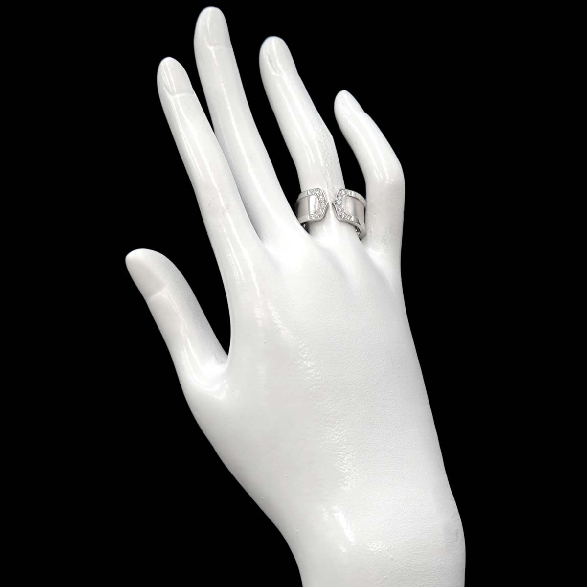 C2 LM Diamond Ring 18K WG 750 Size57 7.5(US)