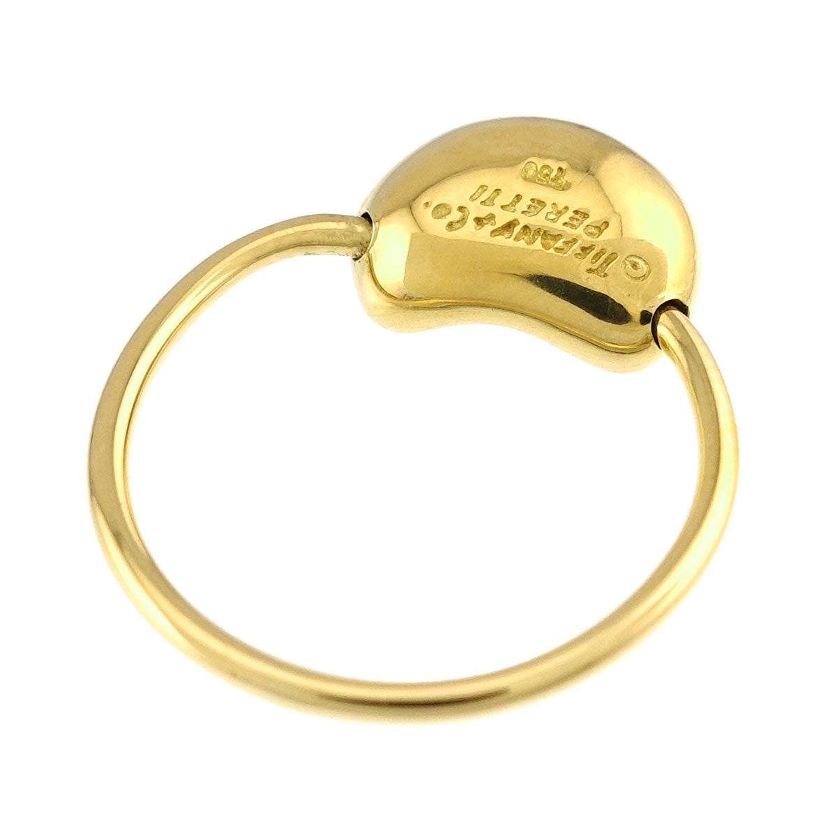 Bean Ring 18K Yellow Gold 750 Size4.5-4.75(US)