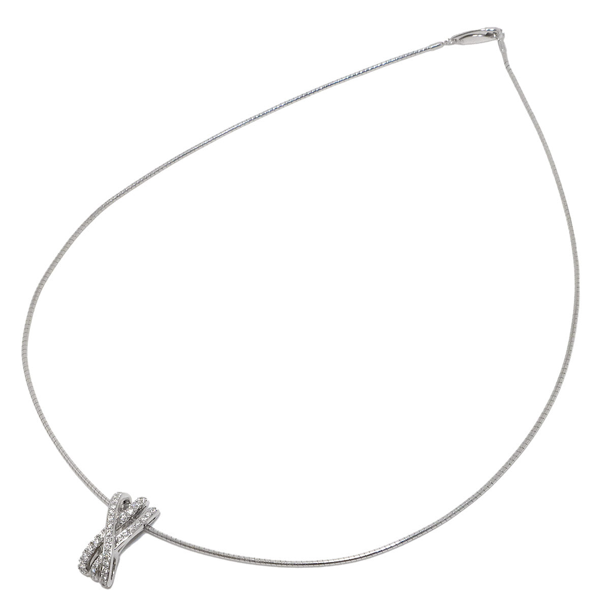 Diamond 0.66ct Necklace Pt 18K WG