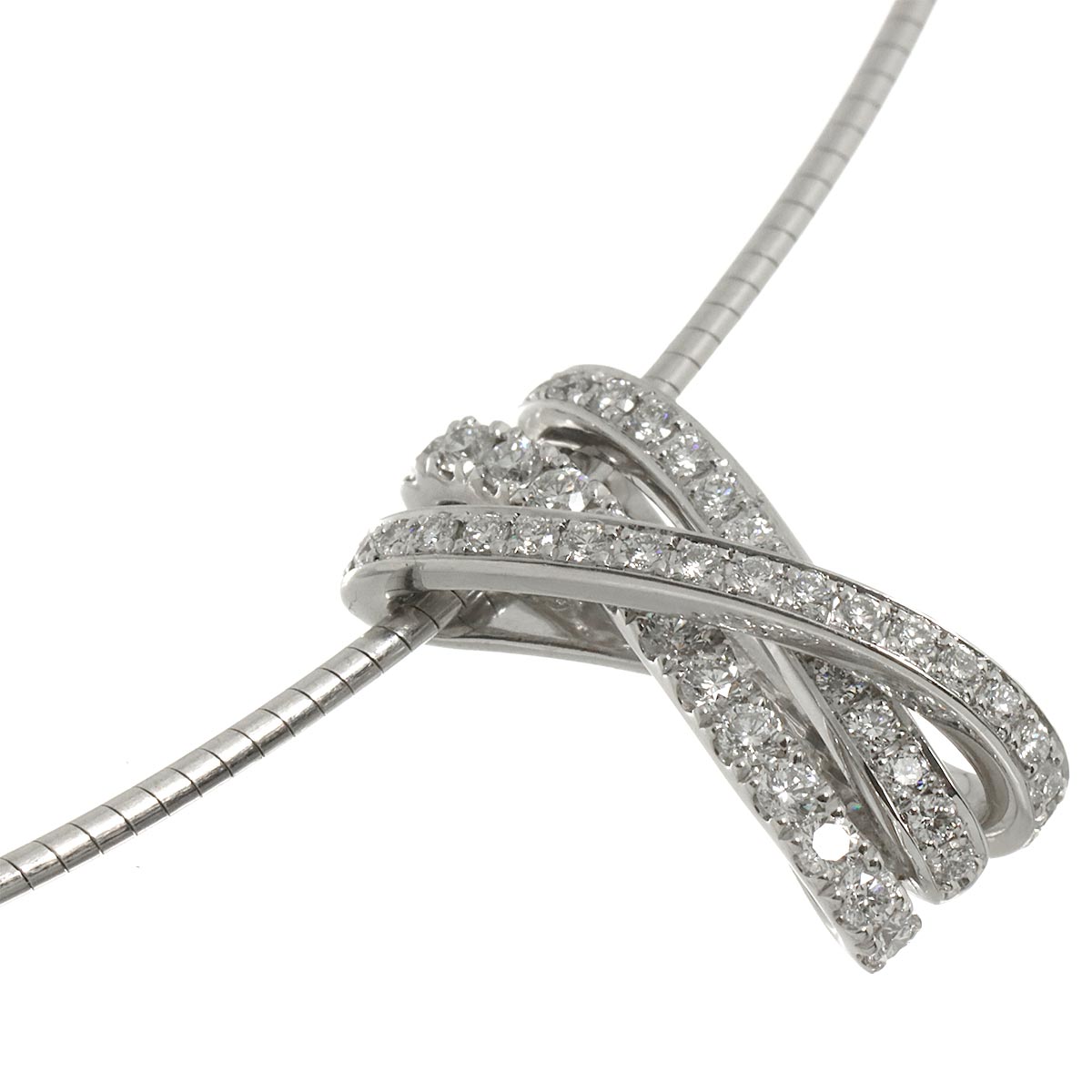 Diamond 0.66ct Necklace Pt 18K WG