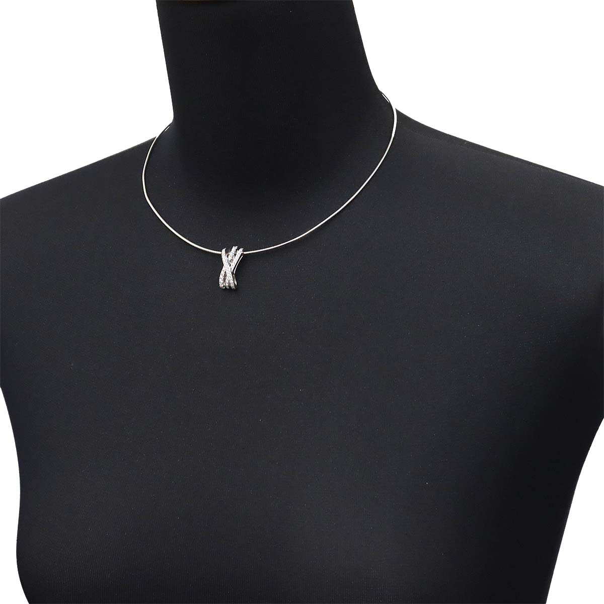 Diamond 0.66ct Necklace Pt 18K WG