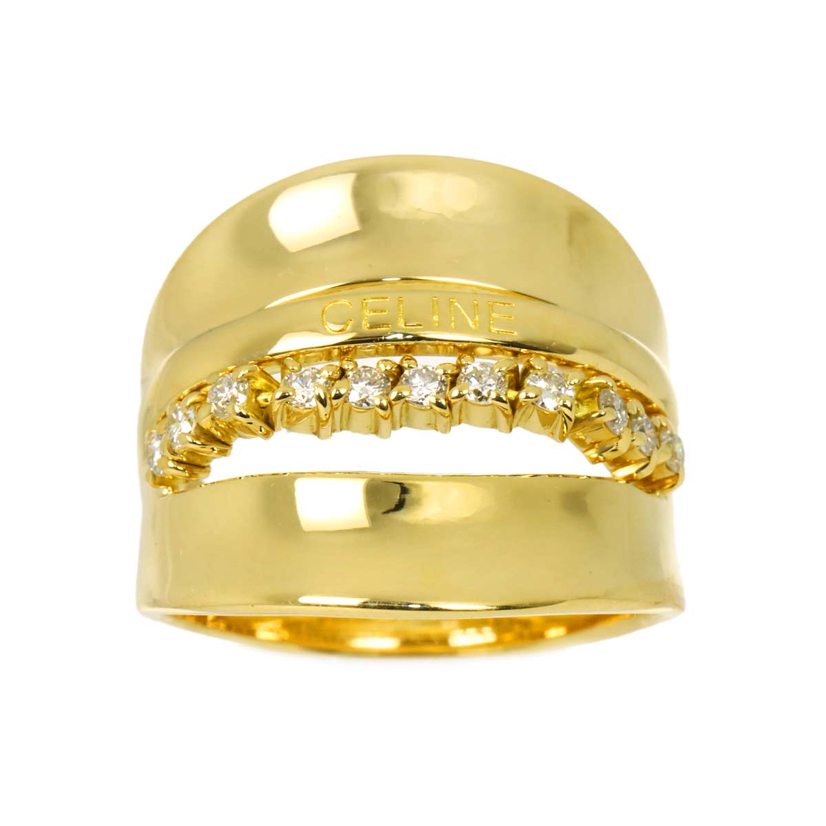 Diamond Ring 18K YG 750 Size6(US)