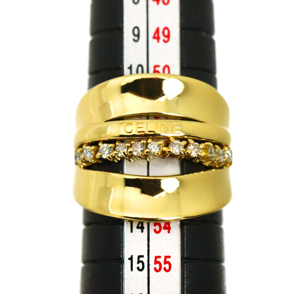 Diamond Ring 18K YG 750 Size6(US)