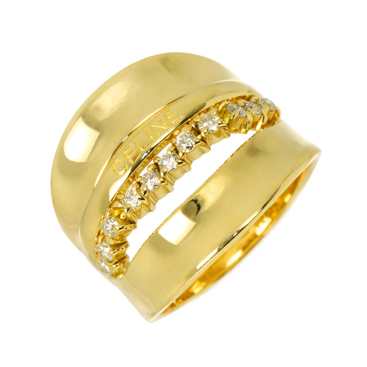 Diamond Ring 18K YG 750 Size6(US)