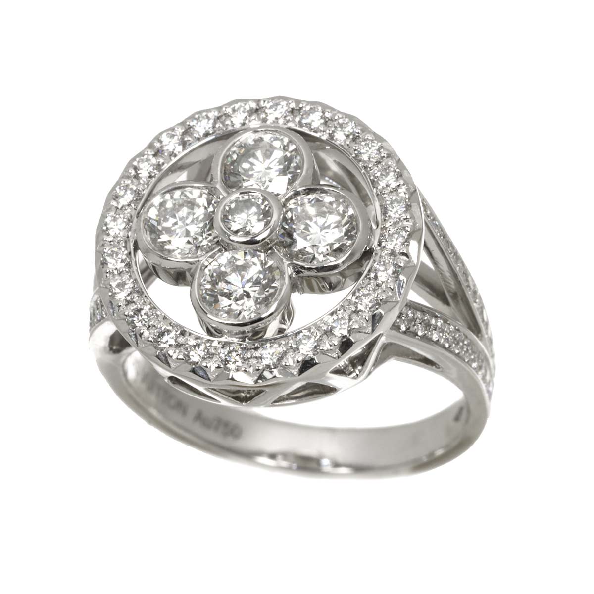 Blossom GM Diamond Ring 18K WG 750 size49 4.75-5(US)