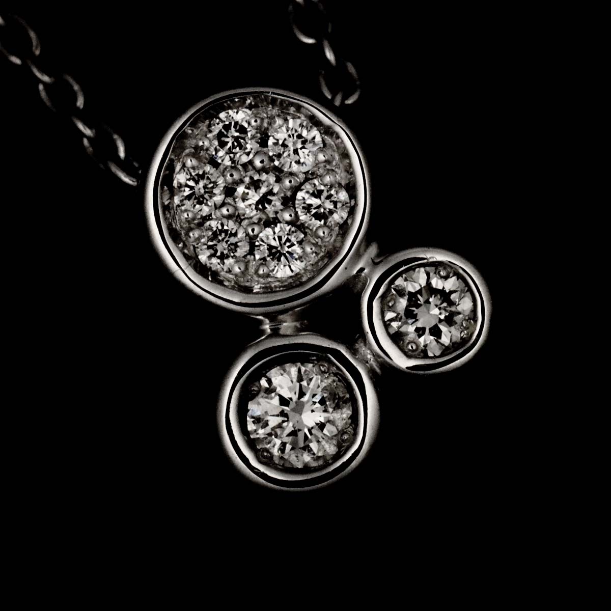 Diamond Necklace 18K White Gold 750