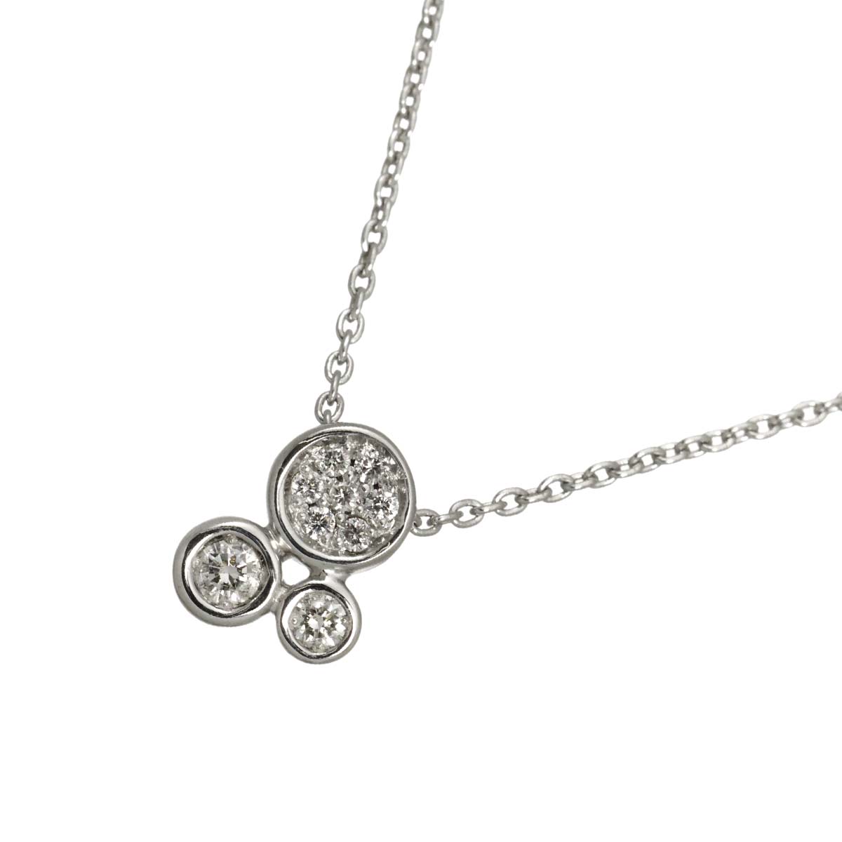 Diamond Necklace 18K White Gold 750