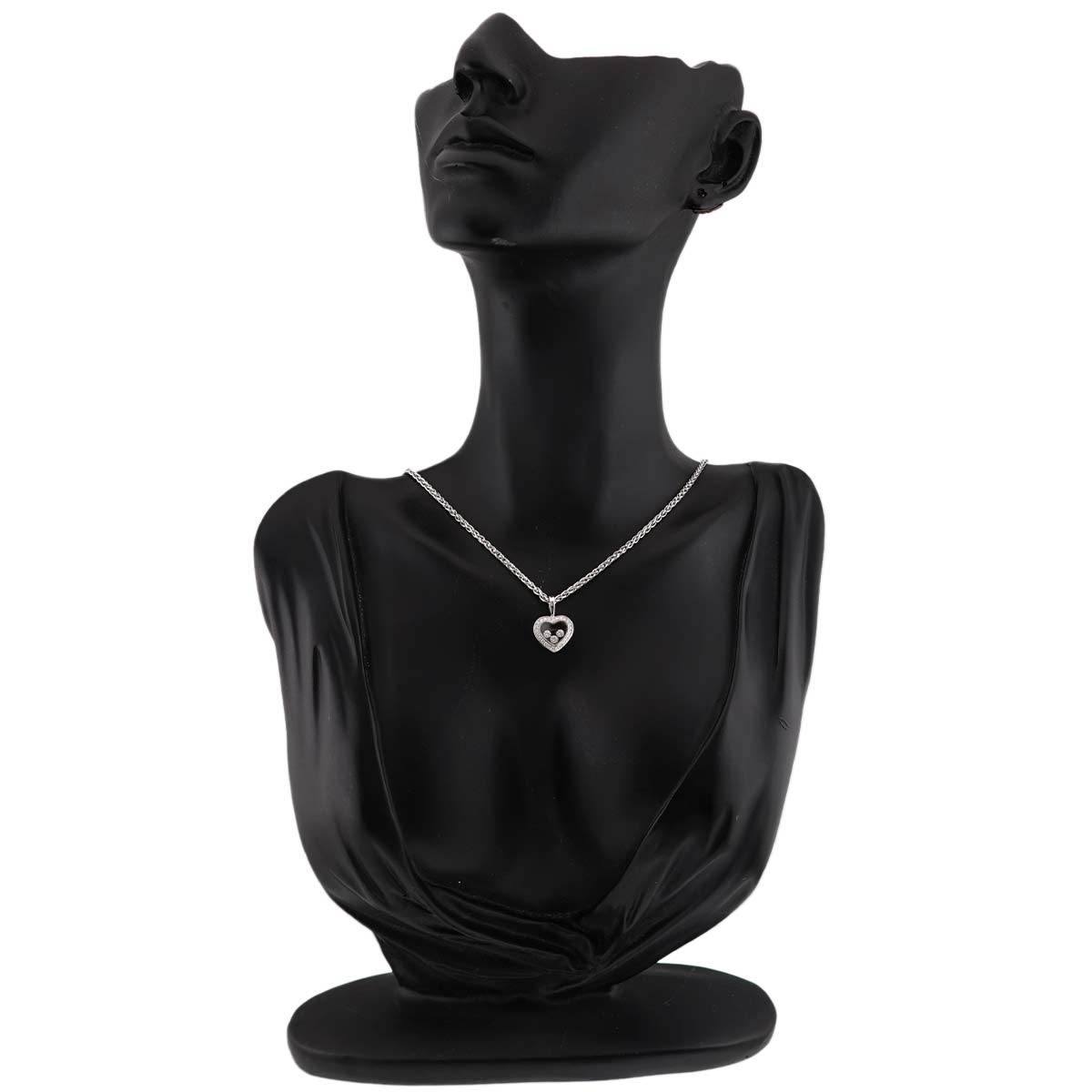 Happy Diamond Heart Necklace 18K White Gold 750
