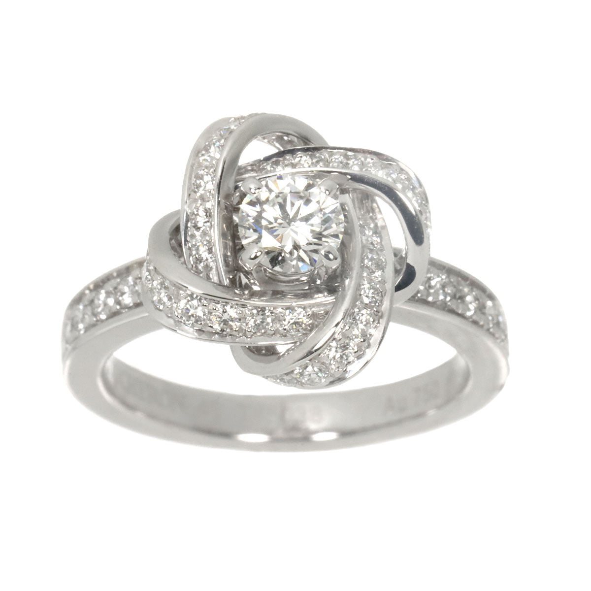 Diamond Ring 18K WG 750 Size48 4.5(US)