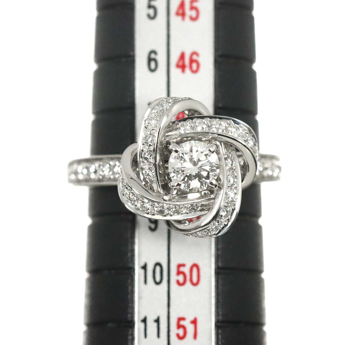 Diamond Ring 18K WG 750 Size48 4.5(US)