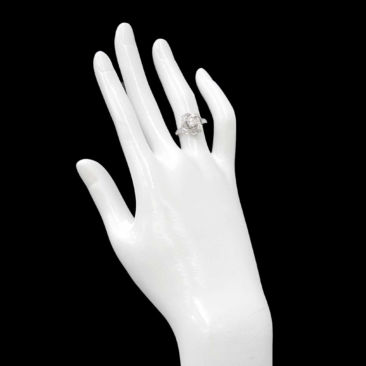 Diamond Ring 18K WG 750 Size48 4.5(US)
