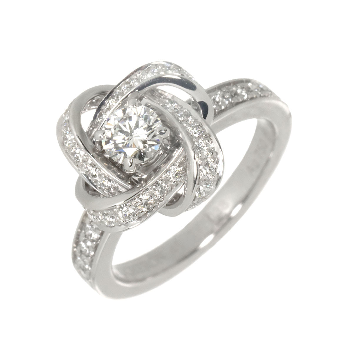 Diamond Ring 18K WG 750 Size48 4.5(US)