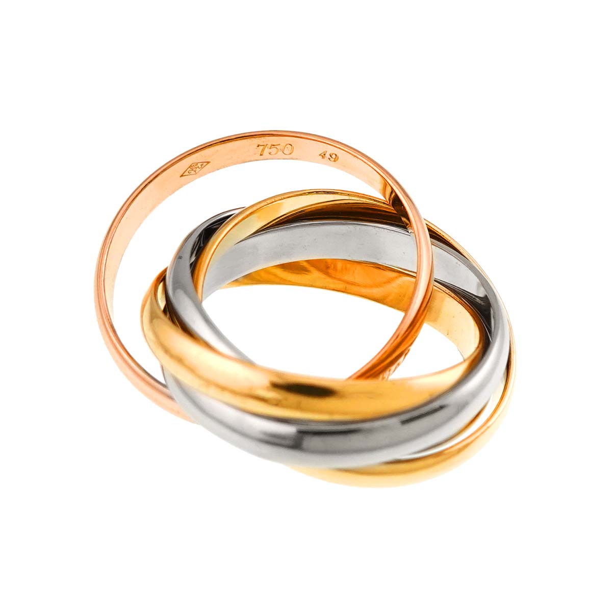 Trinity SM Ring 18K YG WG PG 750 Size49 4.75-5(US)