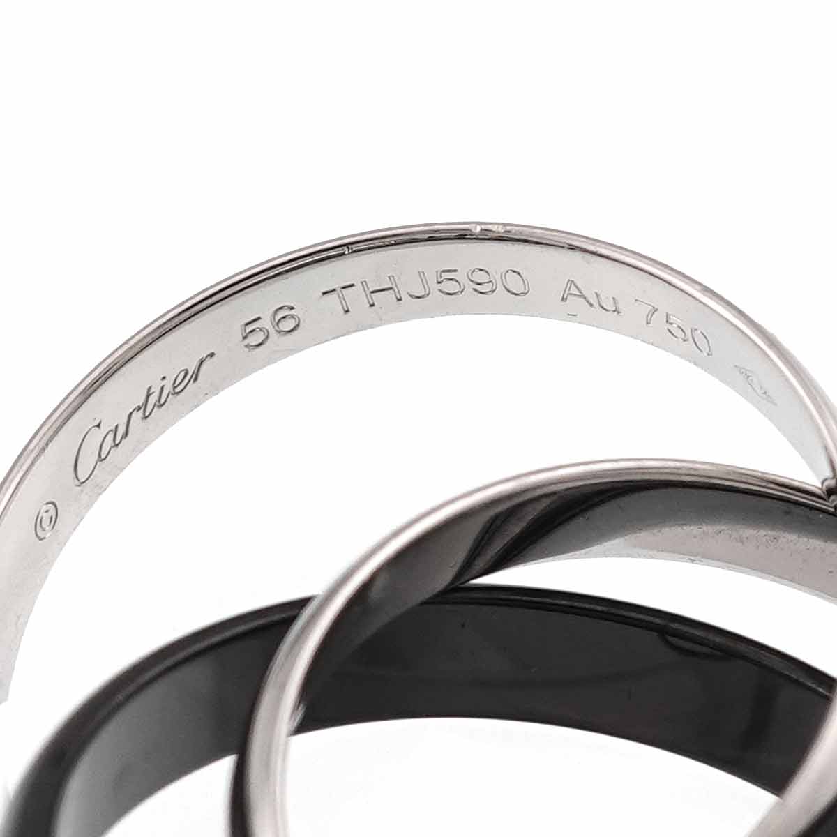 Trinity Ceramic Ring K18 White Gold 750 size56 7.5(US)