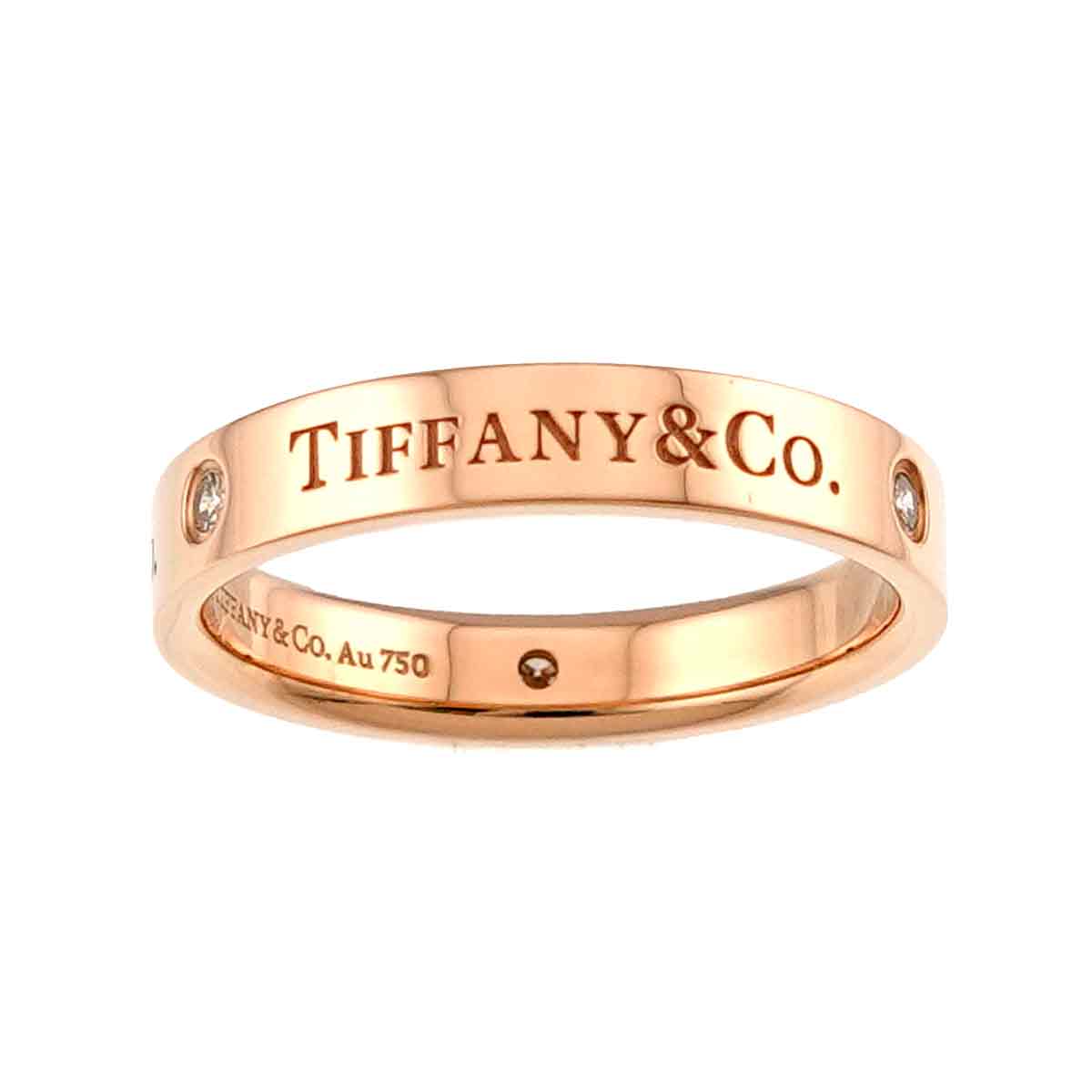 Diamond Ring 18K Pink Gold 750 size7.5-7.75(US)