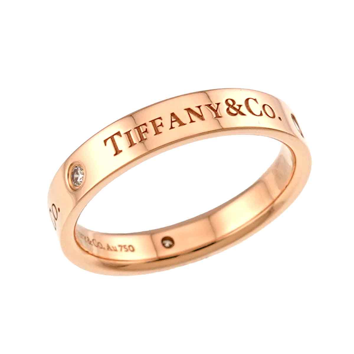 Diamond Ring 18K Pink Gold 750 size7.5-7.75(US)