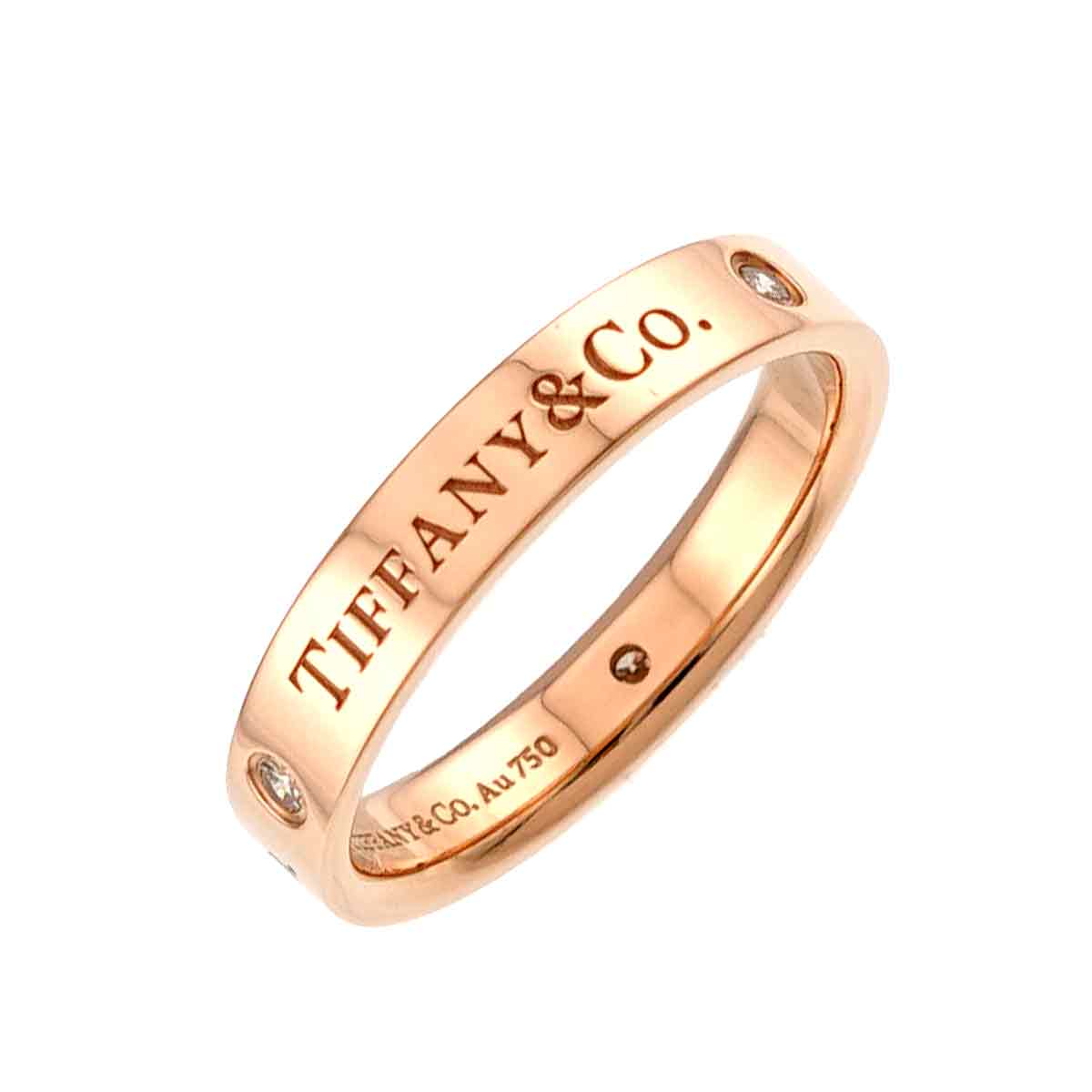 Diamond Ring 18K Pink Gold 750 size7.5-7.75(US)