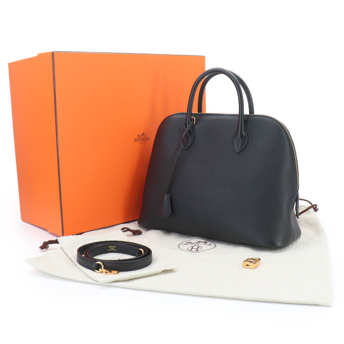 Bolide 1923 30 2way Hand Shoulder Bag Taurillon Novillo Black