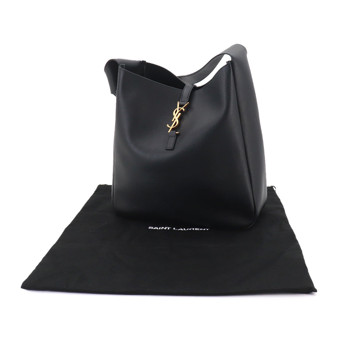 LE5A7 Large Shoulder Bag Leather Black 753837 Purse