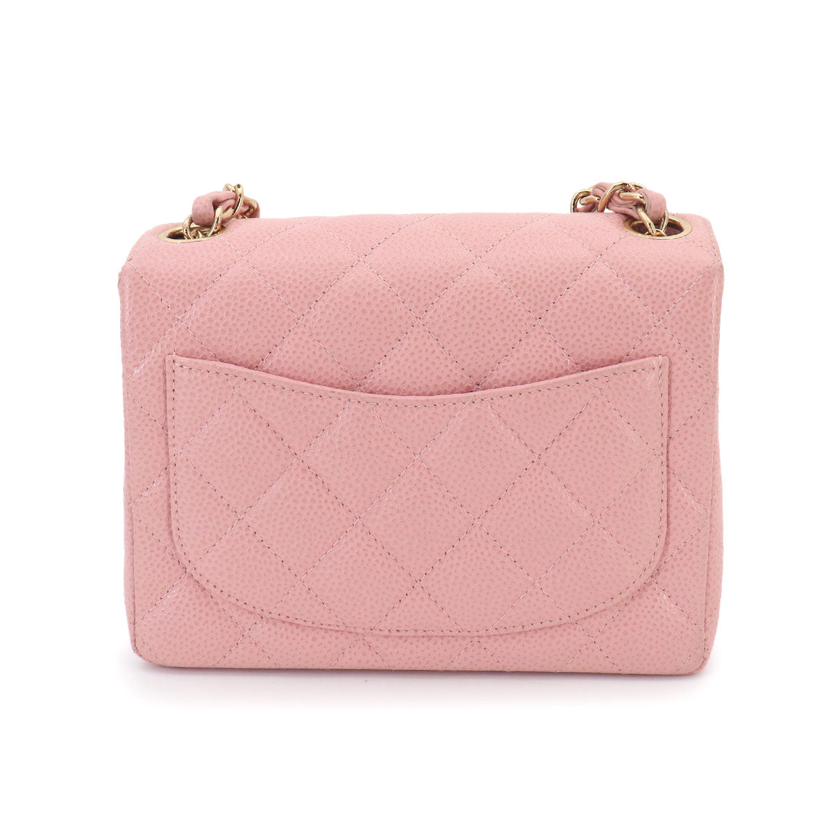 Mini Matelasse Chain Shoulder Bag Leather Pink Purse
