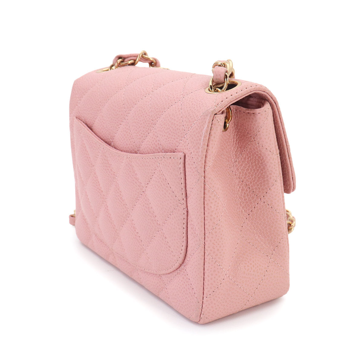 Mini Matelasse Chain Shoulder Bag Leather Pink Purse