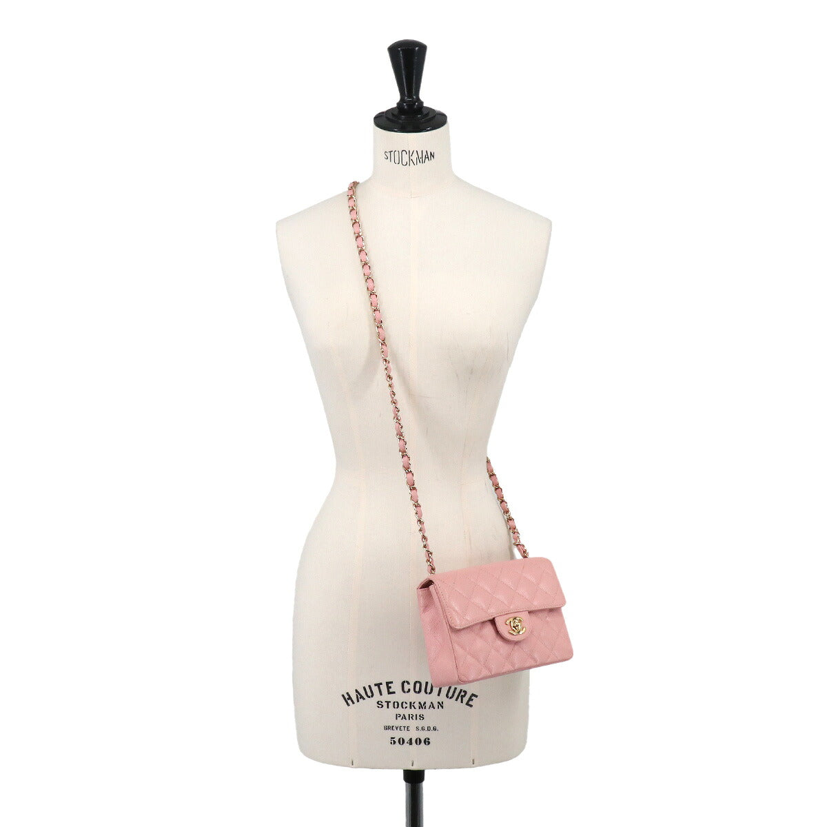 Mini Matelasse Chain Shoulder Bag Leather Pink Purse