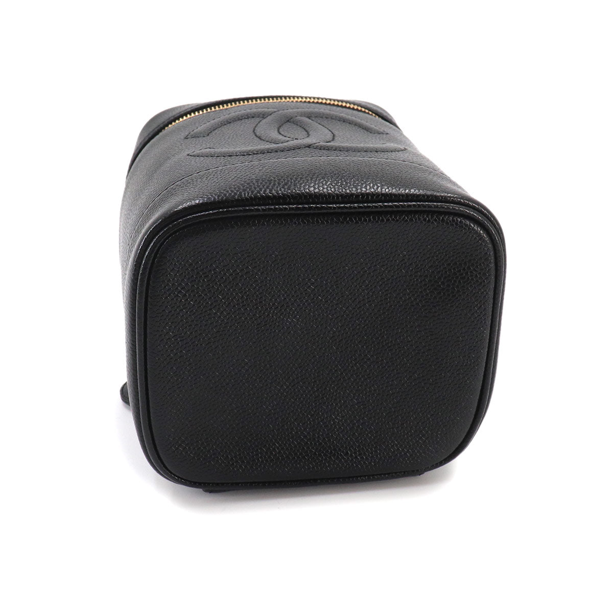 Vanity Hand Bag Leather Black A01998 Coco Logos Vintage Purse