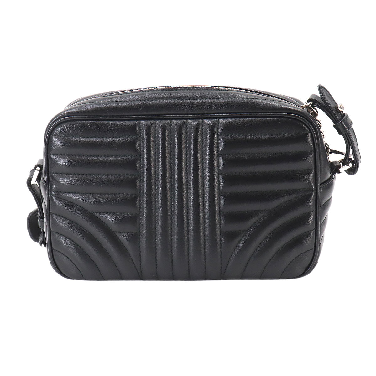 Diagramme Chain Shoulder Bag Leathear Black Nero 1BH083 Purse