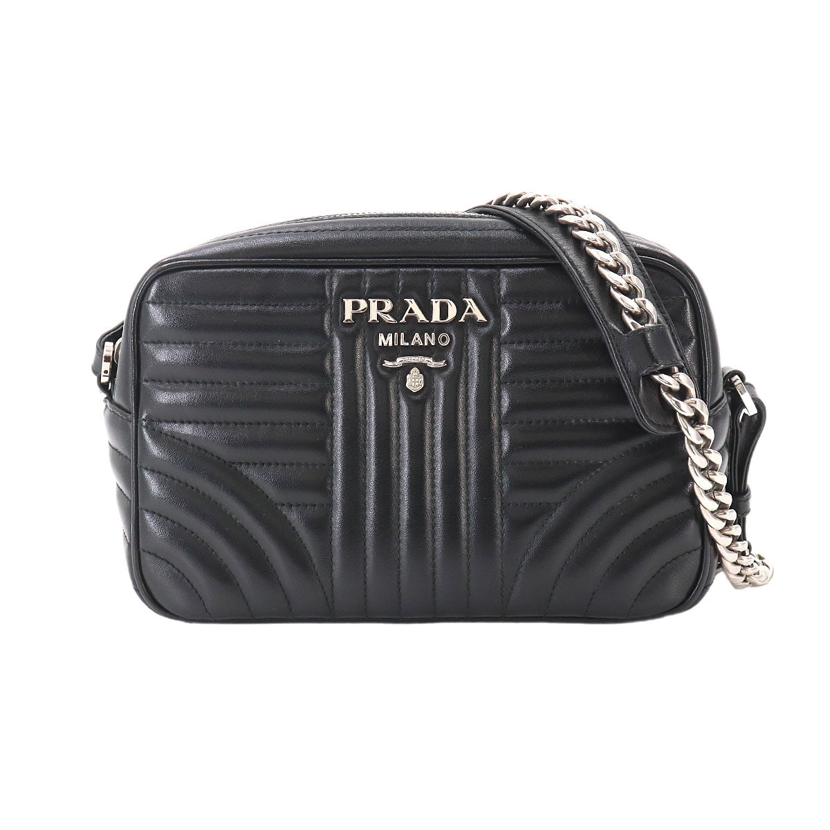 Diagramme Chain Shoulder Bag Leathear Black Nero 1BH083 Purse
