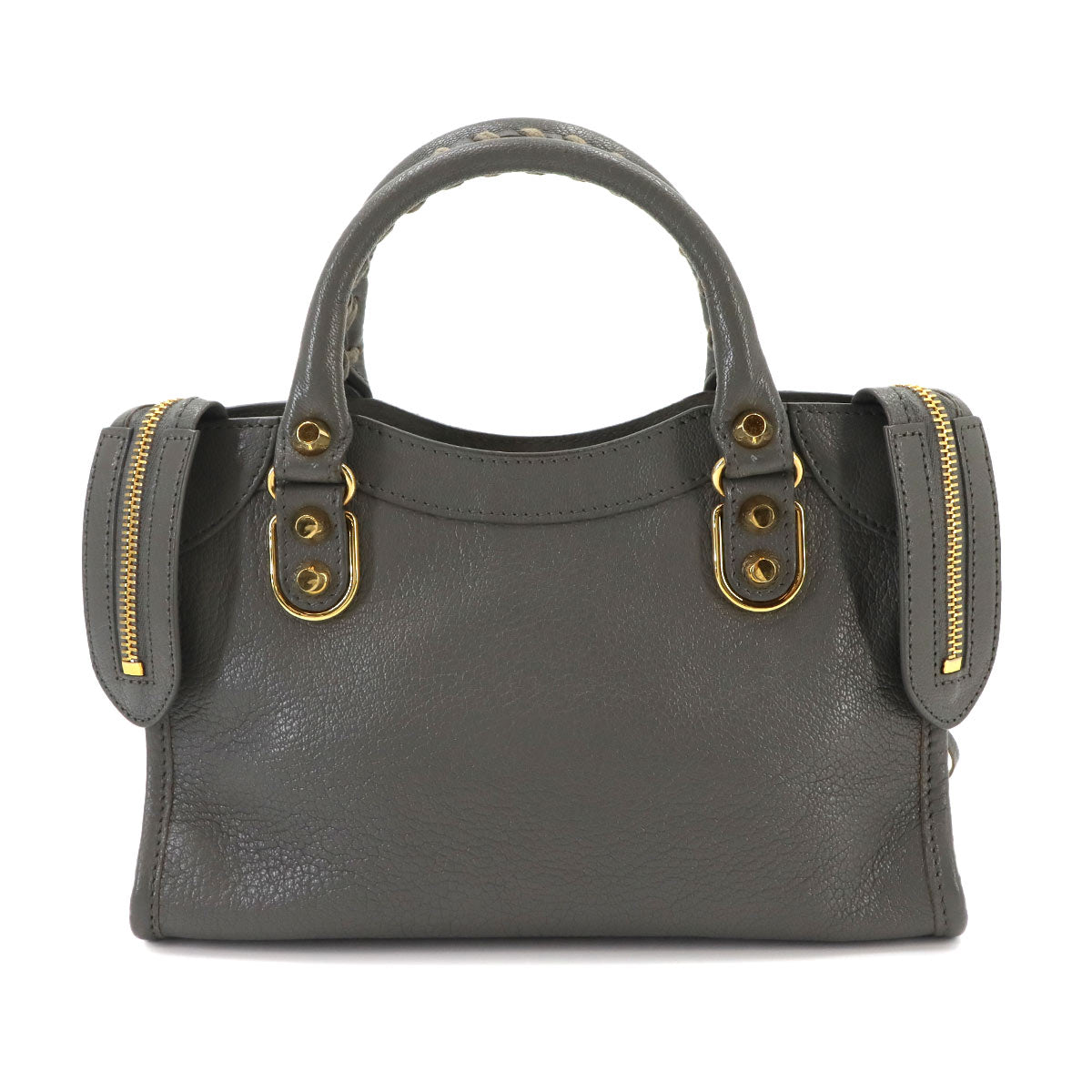 Classic Metalic Edge Mini City Hand Shoulder Bag Black