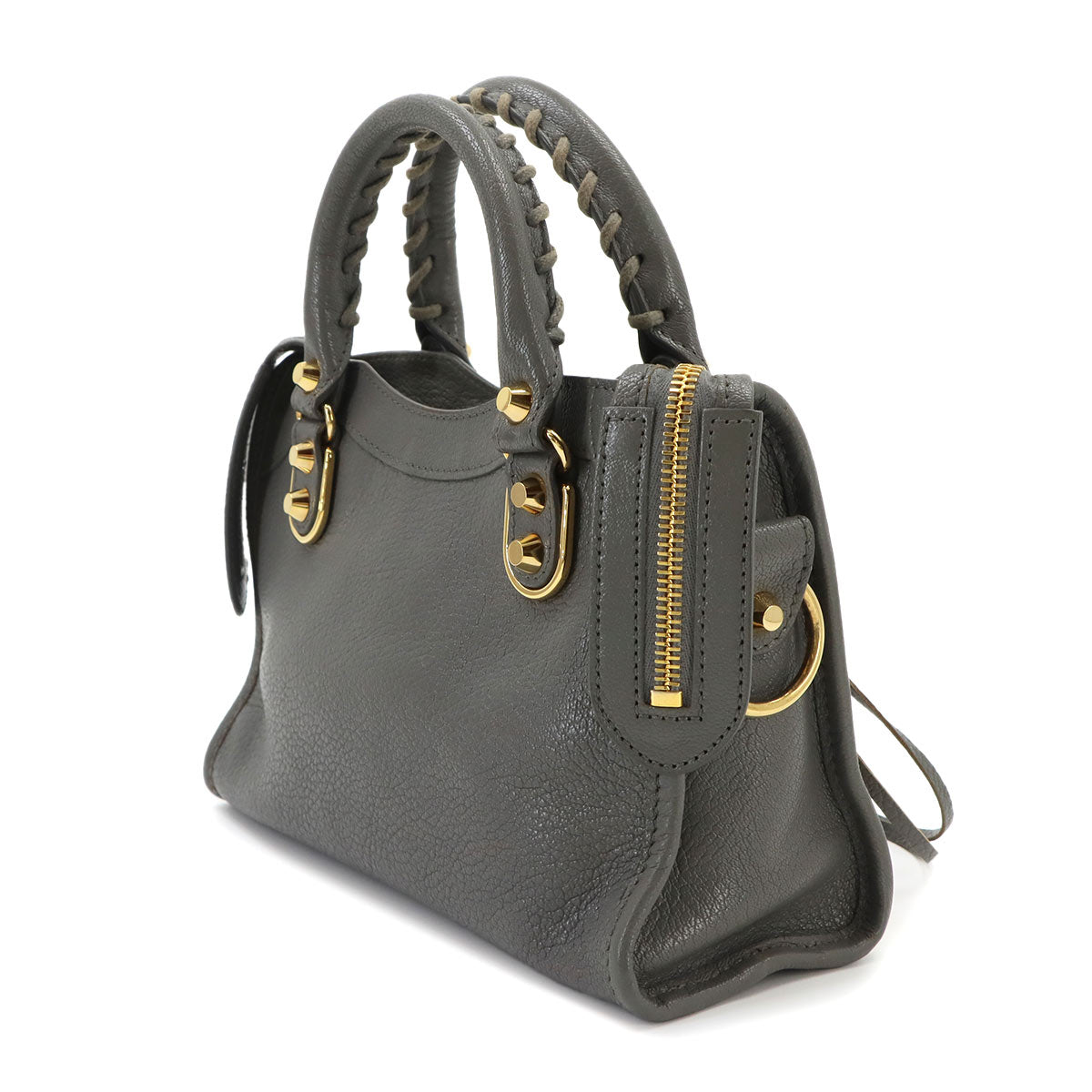 Classic Metalic Edge Mini City Hand Shoulder Bag Black