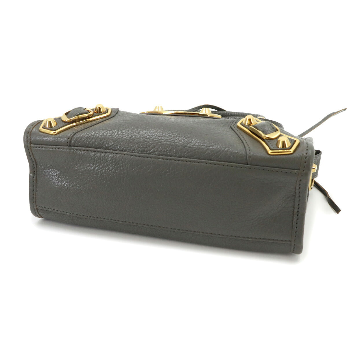 Classic Metalic Edge Mini City Hand Shoulder Bag Black