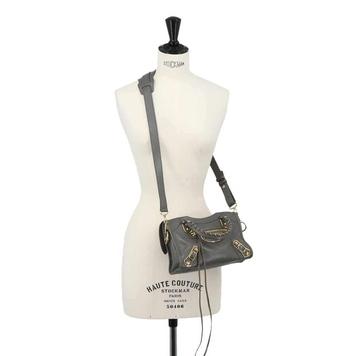 Classic Metalic Edge Mini City Hand Shoulder Bag Black