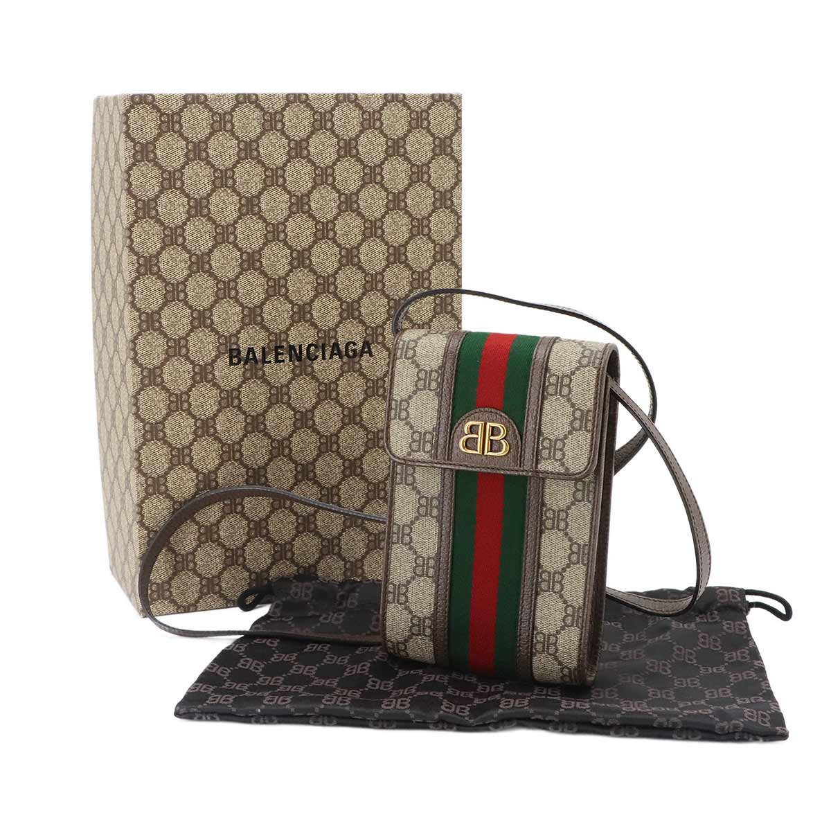 GUCCI The Hacker Project Phone Holder Shoulder Bag Beige