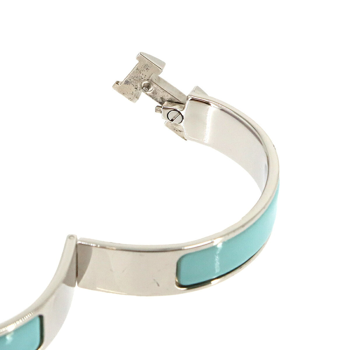 Clic H PM Bangle Silver Blue Accessory
