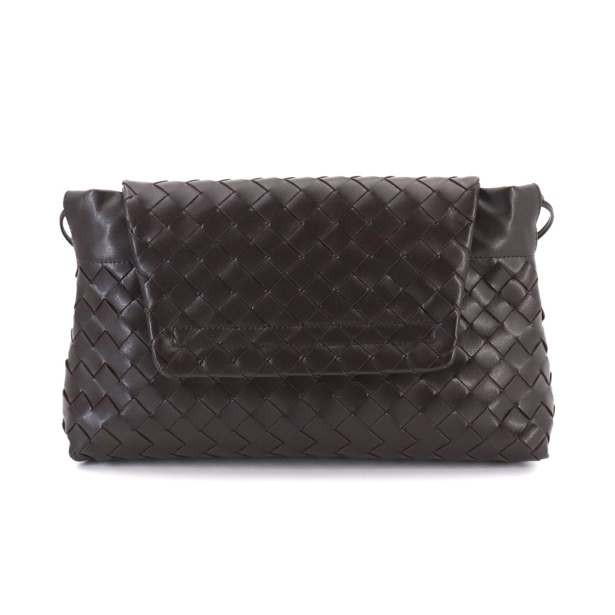 Intrecciato Giorno Shoulder Bag Leather Fondente