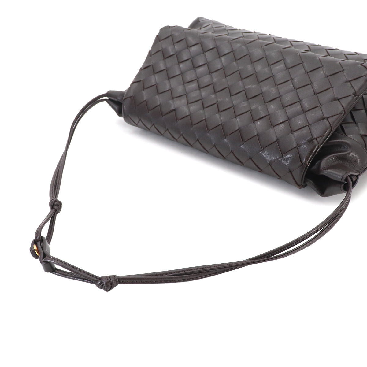 Intrecciato Giorno Shoulder Bag Leather Fondente
