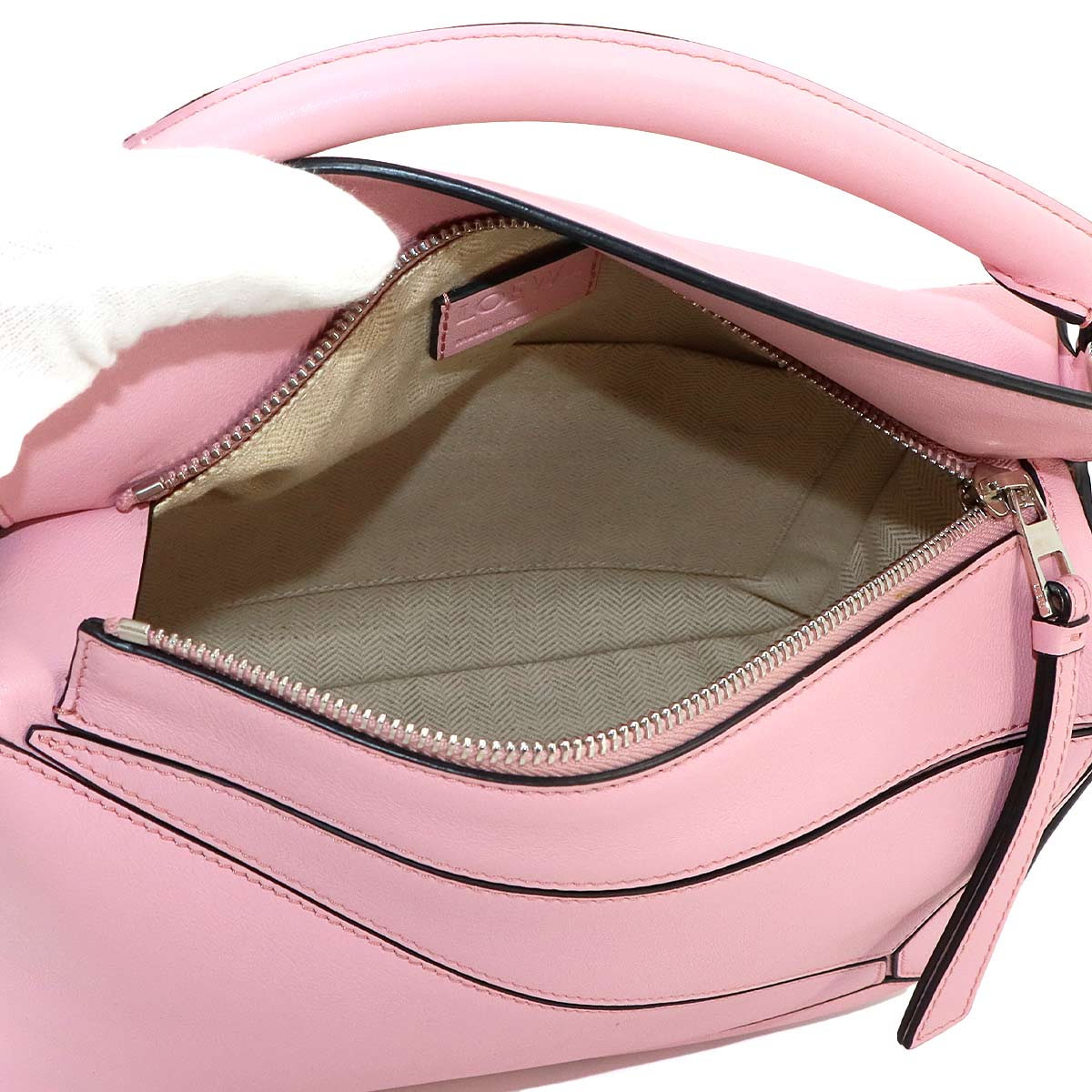 Pazzle Bag Small 2way Hand Shoulder Bag Leather Pink