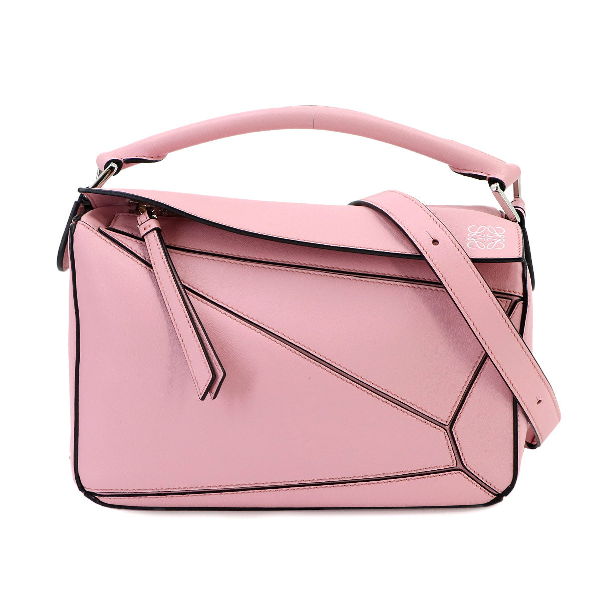 Pazzle Bag Small 2way Hand Shoulder Bag Leather Pink