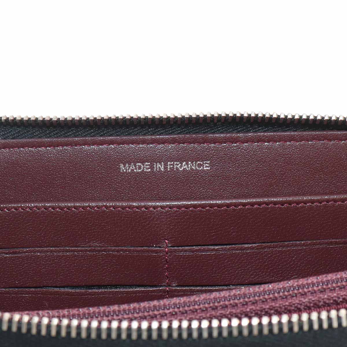 Matelasse Classic Long Zipped Wallet Leather Black Purse