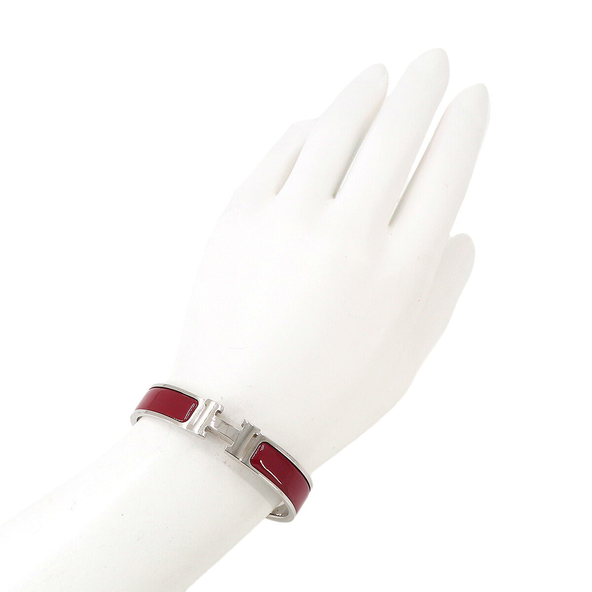Clic H PM Bangle Silver Red