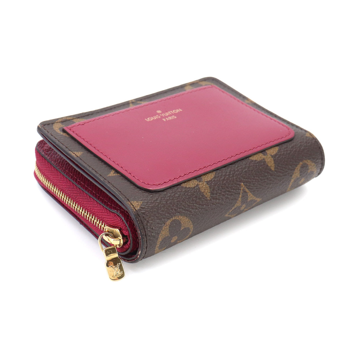 Monogram Lou Wallet Leather Brown Fuchsia M82377 Purse
