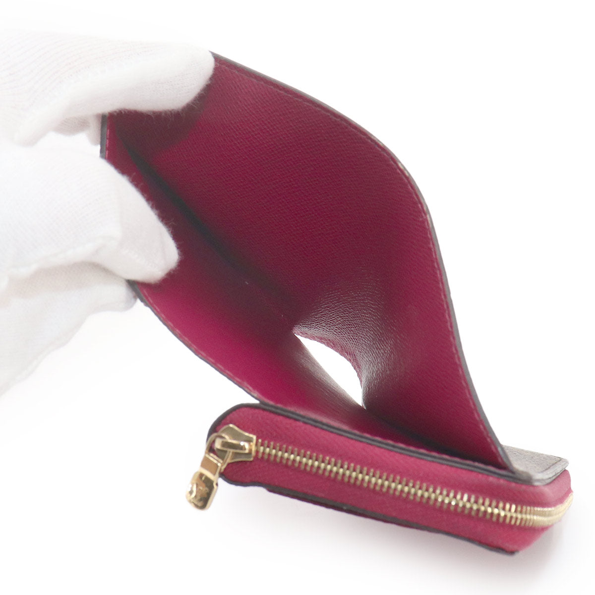 Monogram Lou Wallet Leather Brown Fuchsia M82377 Purse
