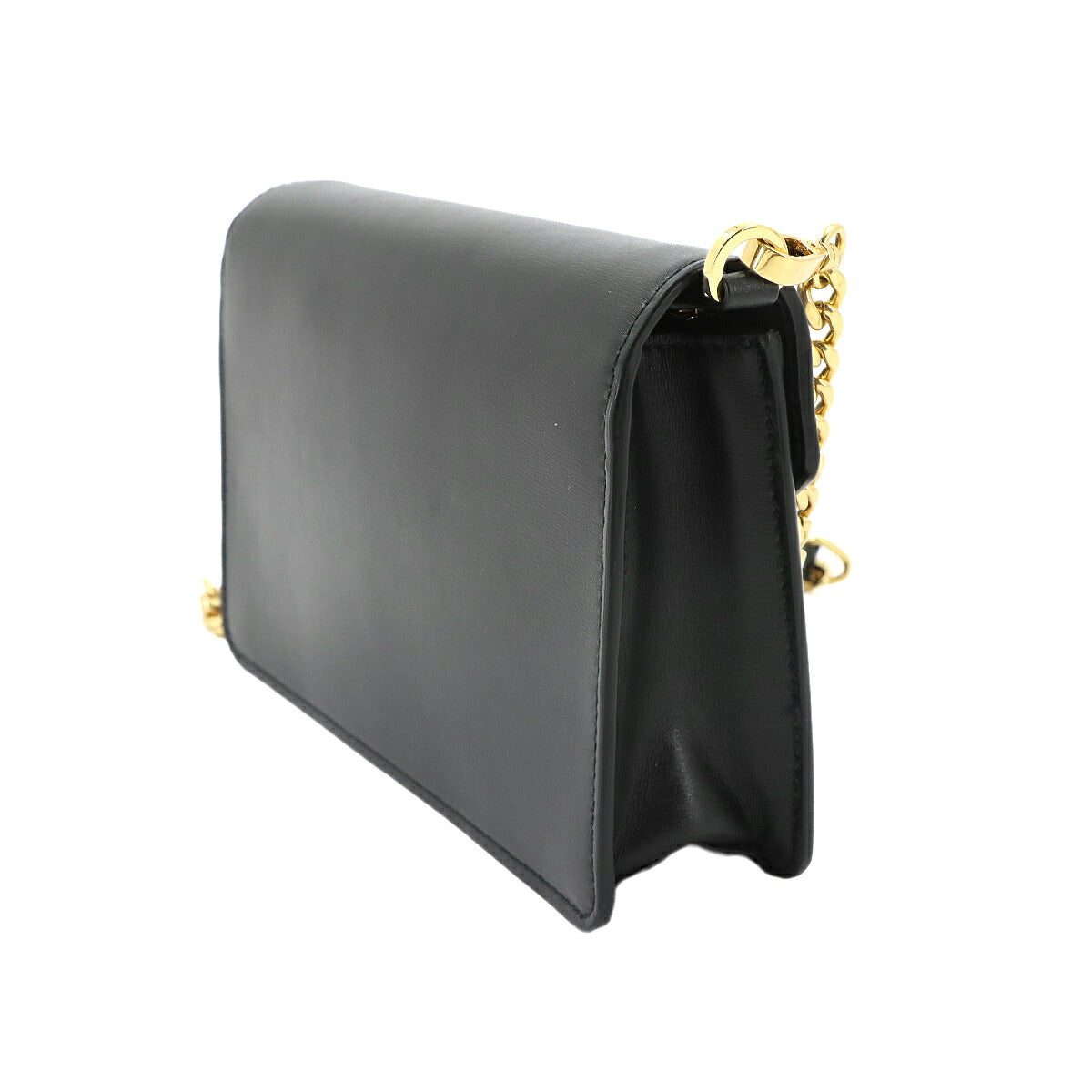 Chain Shoulder Bag Leathear Black 1BD350 Purse