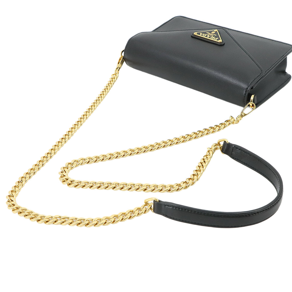 Chain Shoulder Bag Leathear Black 1BD350 Purse