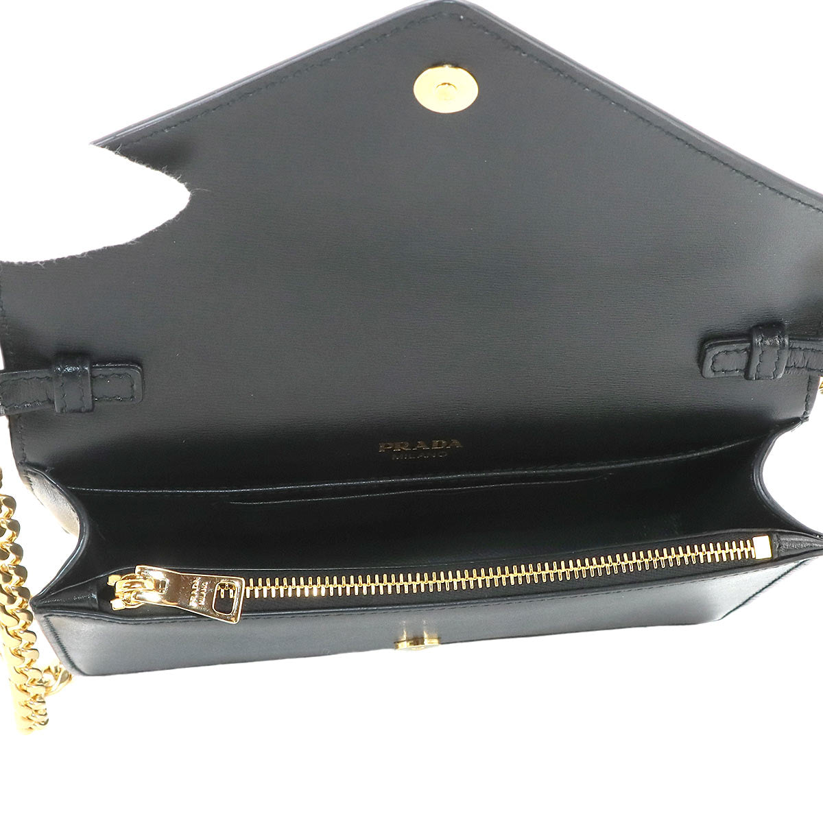 Chain Shoulder Bag Leathear Black 1BD350 Purse