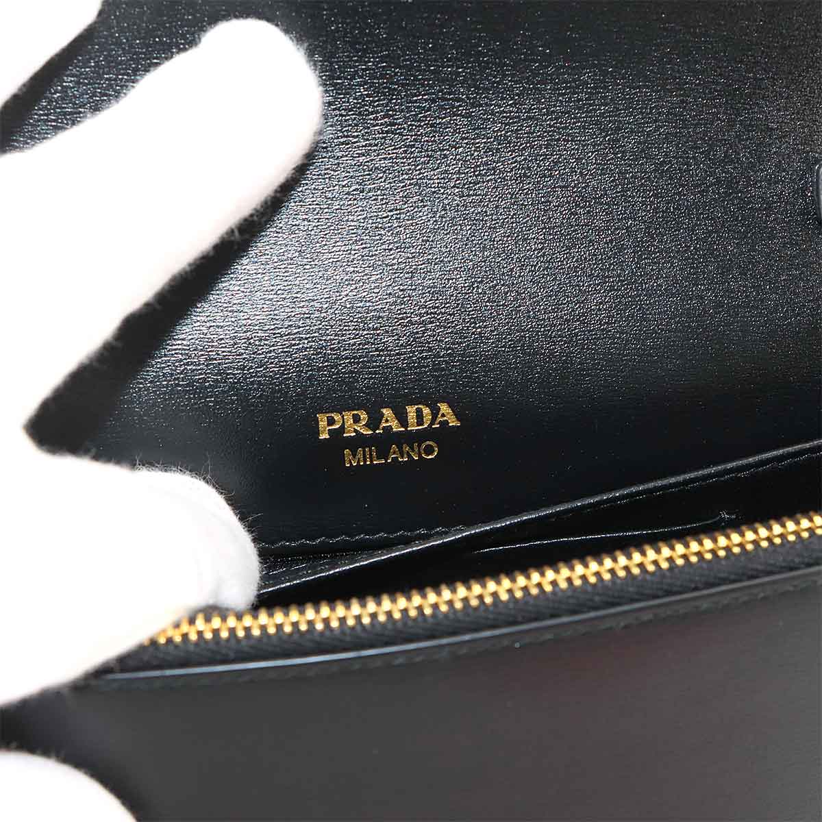 Chain Shoulder Bag Leathear Black 1BD350 Purse